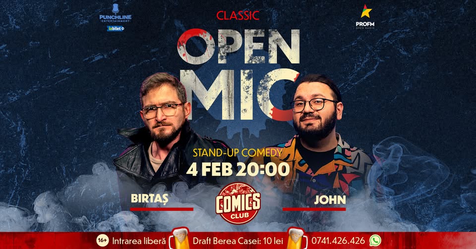 Classic Open Mic cu John & Birtaș la Comics Club | Ghicim Viitorul | Invitat: Gherghe