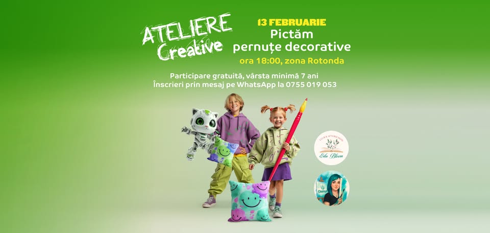 Atelier Creativ la Mall Moldova – Pictăm pernuțe decorative – 13 februarie 2026