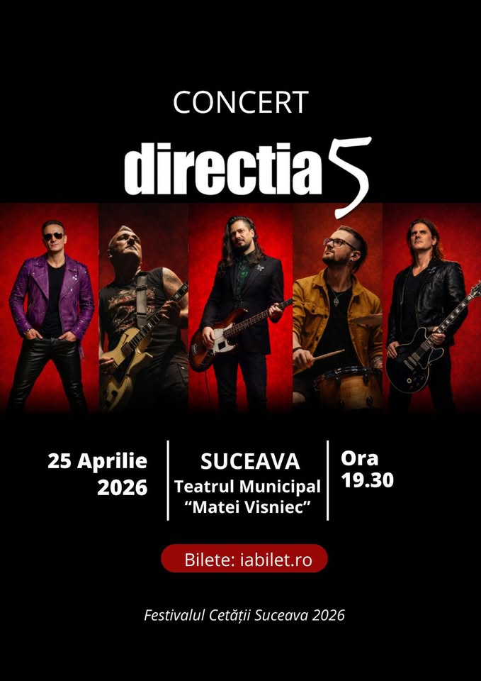 Concert Direcția 5 în Suceava – Festivalul Cetății – Teatrul Municipal „Matei Vișniec”