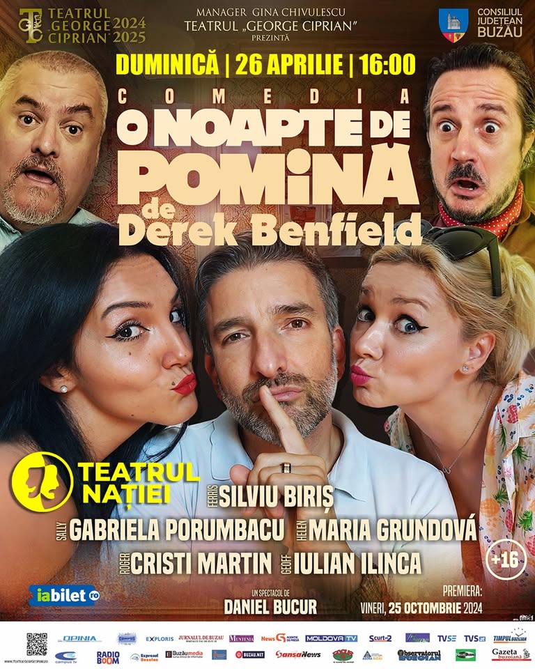 Teatru: O noapte de pomină, comedie de Derek Benfield — Teatrul Nației