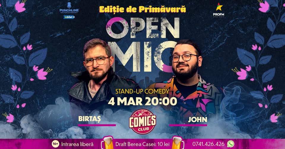 Open Mic la Comics | Ediție de Primăvară 🌸