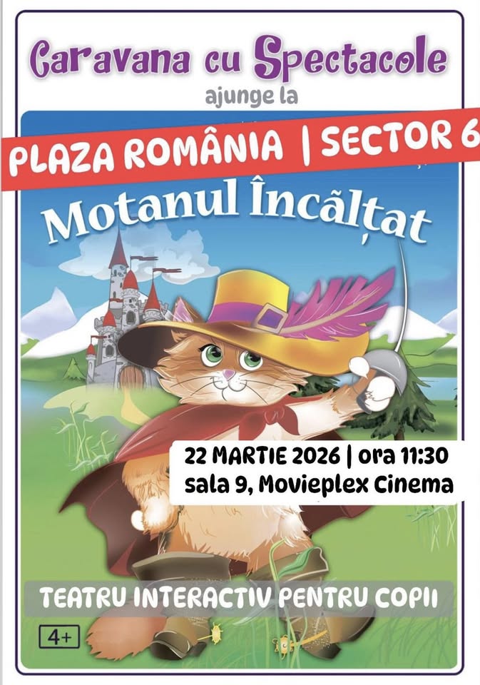 Motanul încălțat – teatru interactiv pentru copii @ Movieplex Cinema din Plaza România
