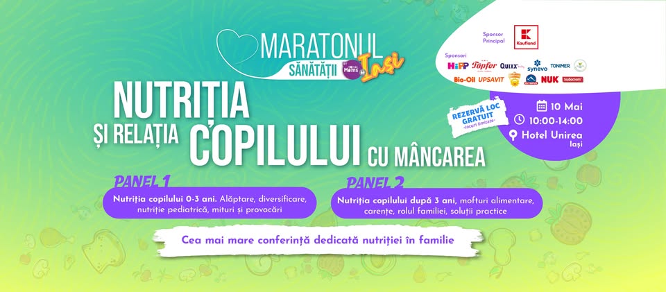 Maratonul Sănătății: Nutriția și relația copilului cu mâncarea | Iași, 10 mai 2026