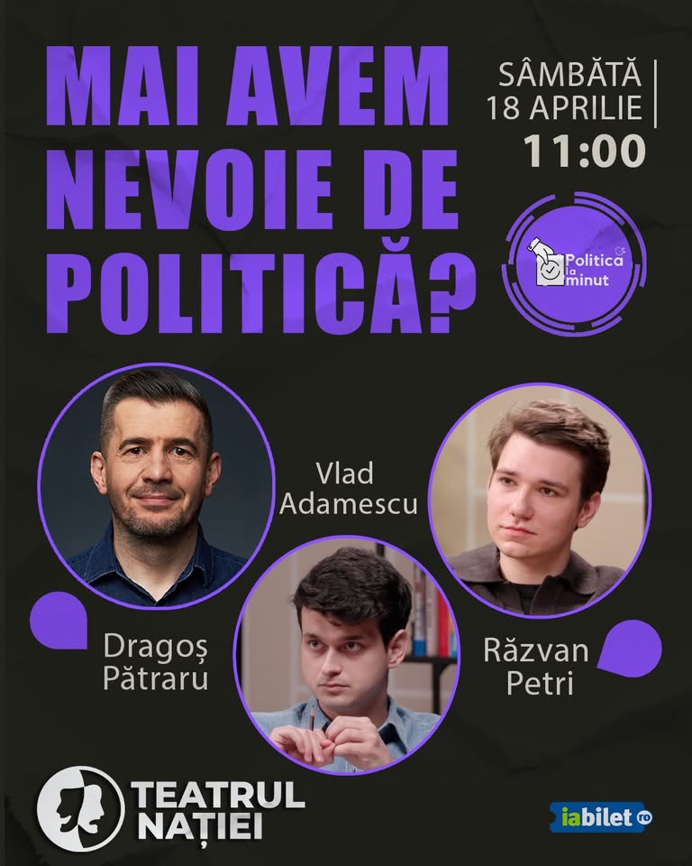 Workshop cu Vlad Adamescu, Răzvan Petri și Dragoș Pătraru — Teatrul Nației