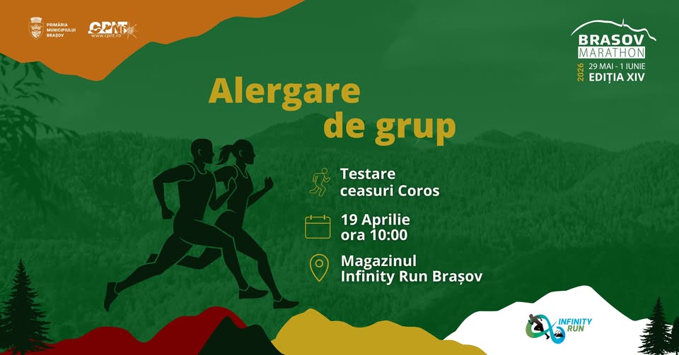 Alergare de grup Brașov Marathon x InfinityRun – Testare ceasuri Coros