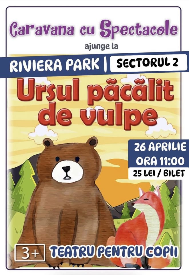 Ursul păcălit de vulpe – teatru pentru copii @ Riviera Park din Parcul Național
