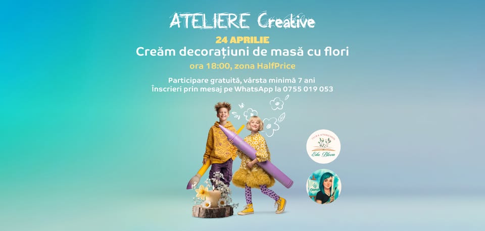 Atelier Creativ la Mall Moldova – Creăm decorațiuni de masă cu flori – 24 aprilie 2026