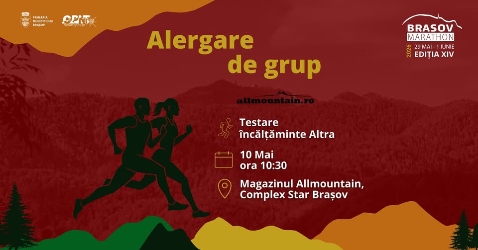 Alergare de grup Brașov Marathon x Allmountain – Testare încălțăminte Altra