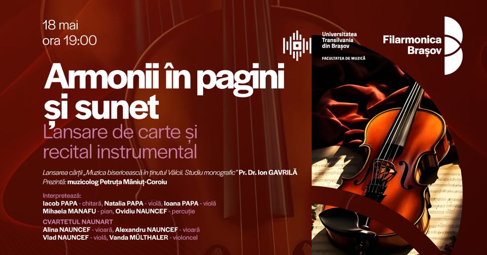 Armonii în pagini și sunet | Lansare de carte și recital instrumental