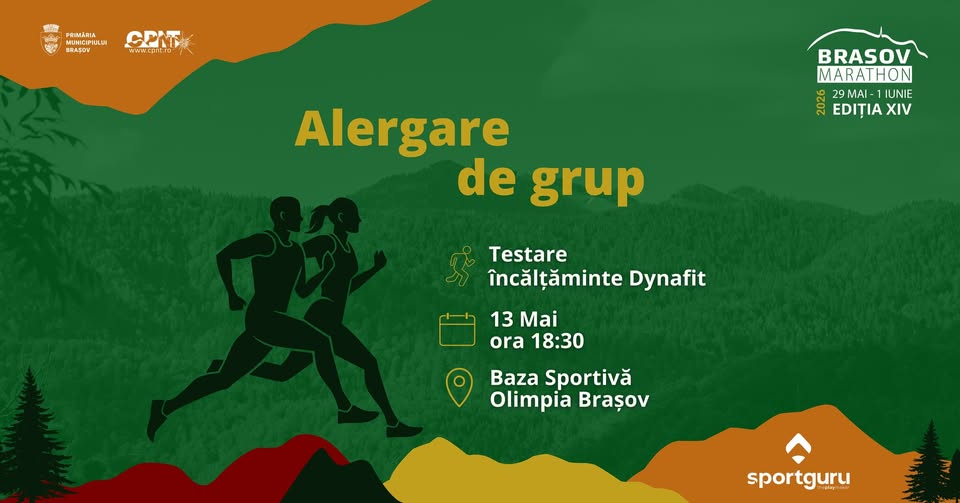 Alergare de grup Brașov Marathon x SportGuru – Testare încălțăminte Dynafit