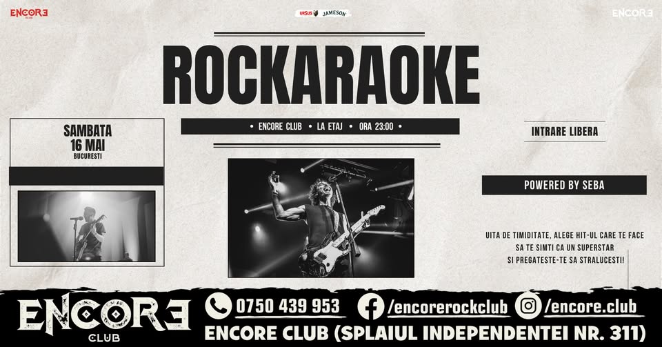 RocKaraoke @ Encore Club | 16.05.2026 | Ora 23:00