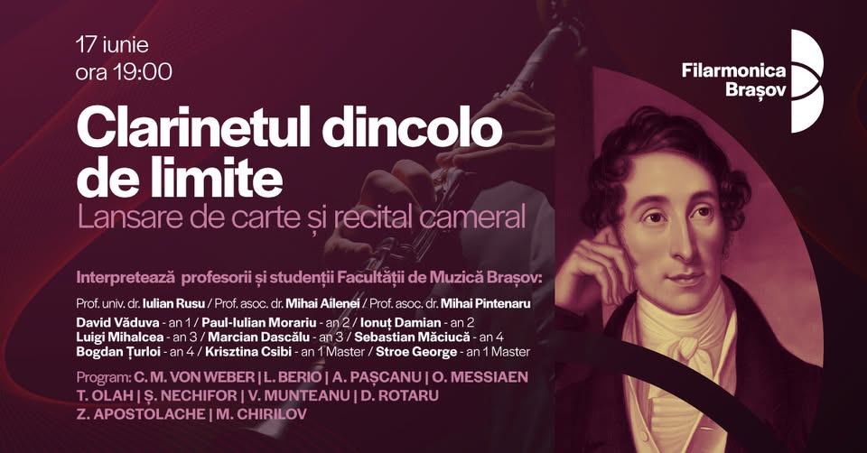 Recital cameral “Clarinetul dincolo de limite” și lansare de carte