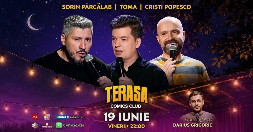 Stand-up Comedy cu Cristi Popesco, Toma și Sorin pe Terasa Comics