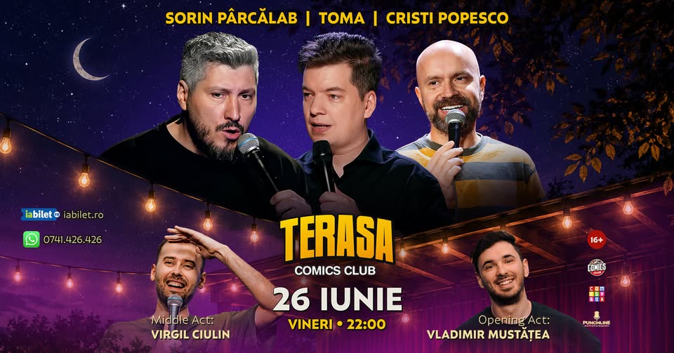 Stand-up Comedy cu Cristi Popesco, Toma, Sorin și Virgil pe Terasa Comics