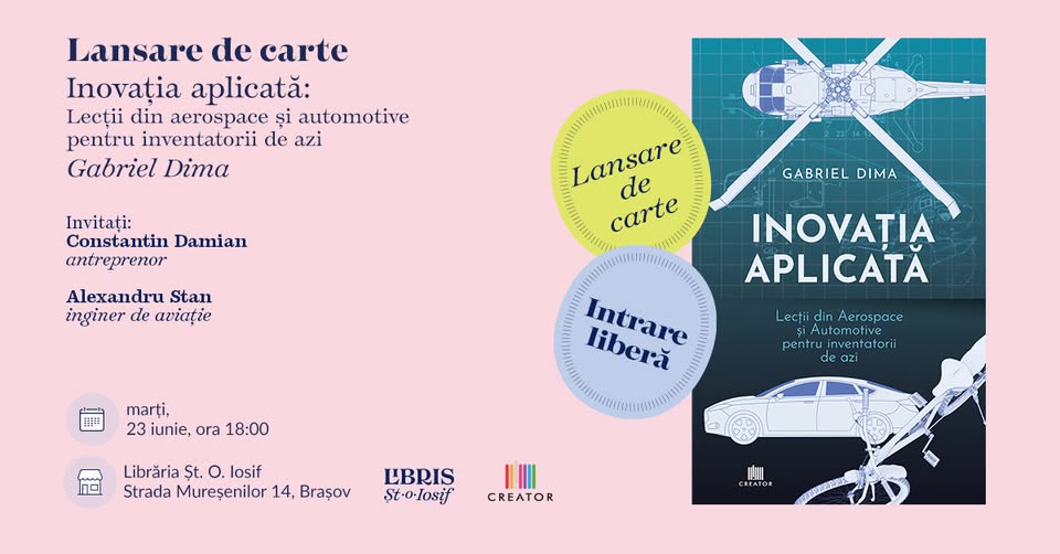 Lansare de carte la Brașov – „Inovația aplicată” de Gabriel Dima