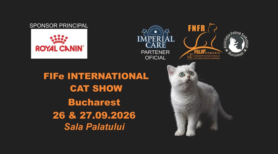 77 & 78 Autumn International Catshow Bucharest, “Sala Palatului” 26-27 of September 2026