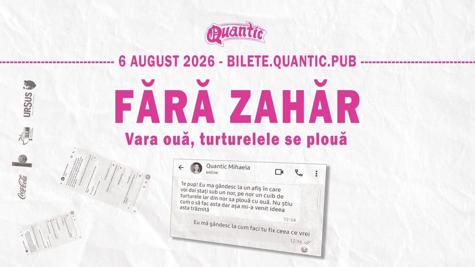 FARA ZAHAR – Concert de fugarit ploaia | Quantic 06.08.2026
