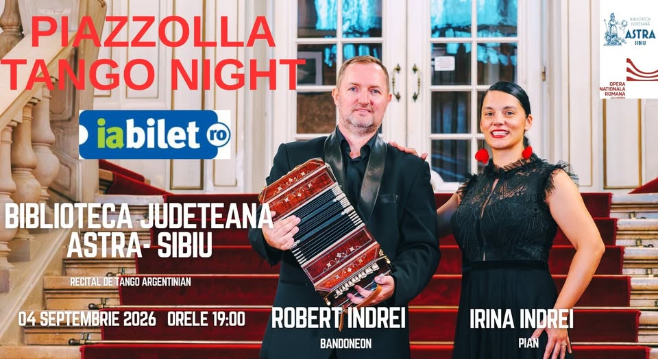 PIAZZOLLA TANGO NIGHT ( Recital de pian si bandoneon- Bibilioteca Astra -Sibiu)