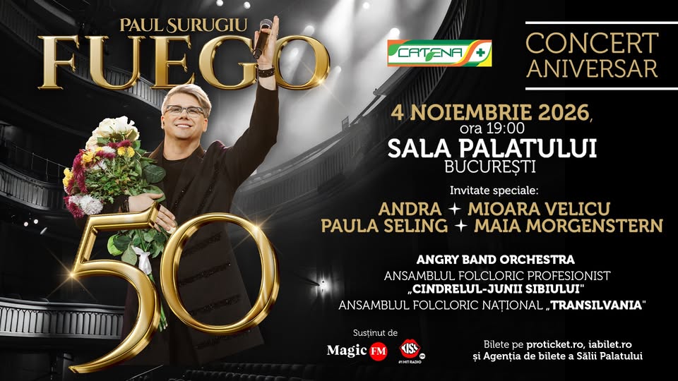 𝐅𝐔𝐄𝐆𝐎 – 𝟓𝟎 ANIVERSAR 🎉 SALA PALATULUI 🎉 4 NOIEMBRIE
