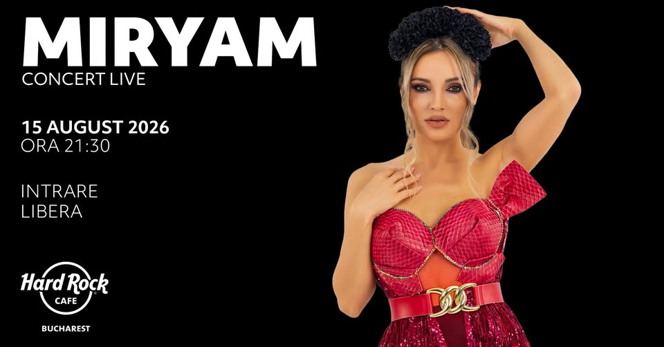 Concert Miryam pe terasă I Intrare liberă I 15 august