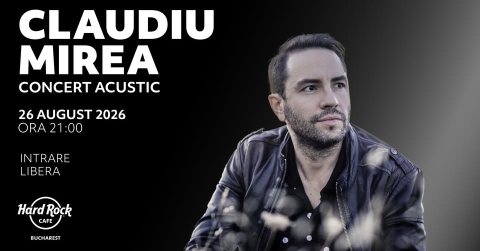 🎸 Concert acustic Claudiu Mirea pe terasă I Intrare liberă I 26 august