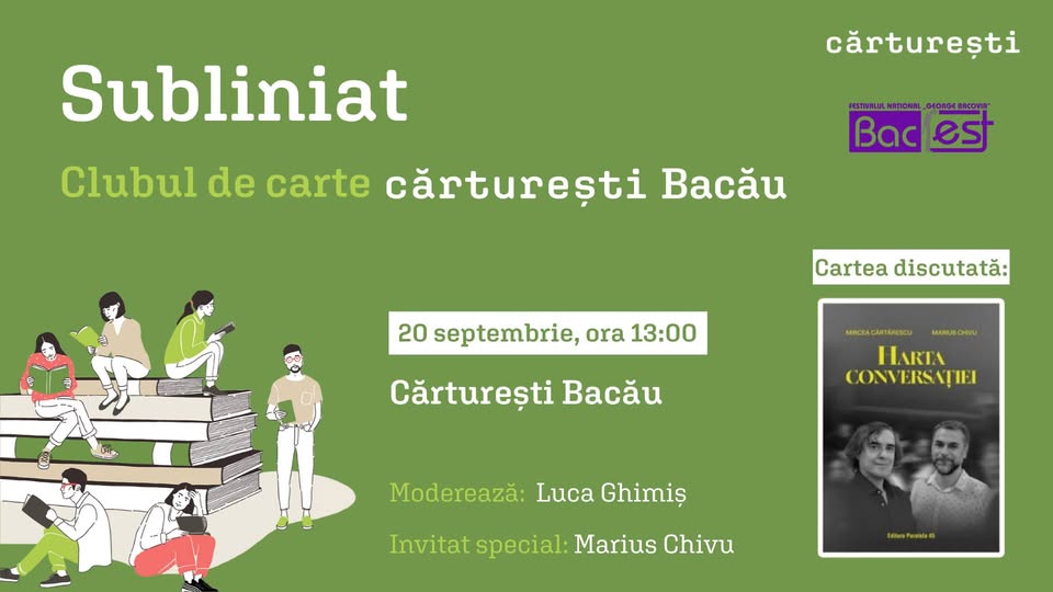 clubul de carte Subliniat x Cărțile Bac-Fest | septembrie